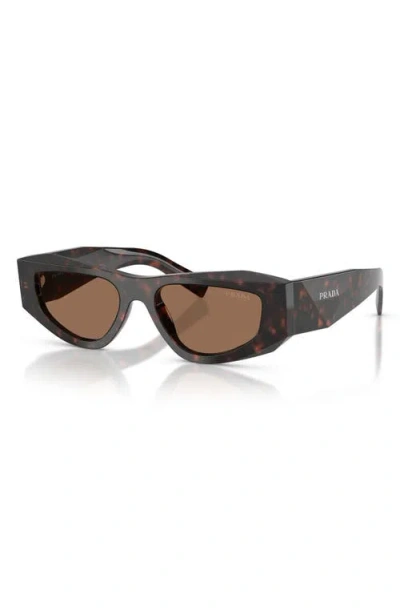 Prada Symbole Rectangular-frame Sunglasses In Metallic