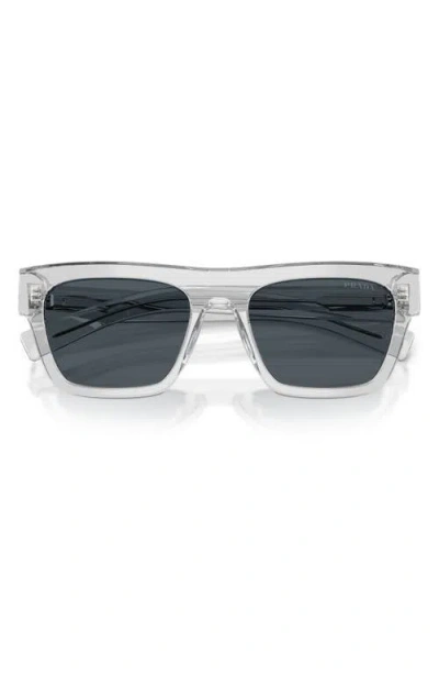 Prada 54mm Rectangular Sunglasses In Metallic