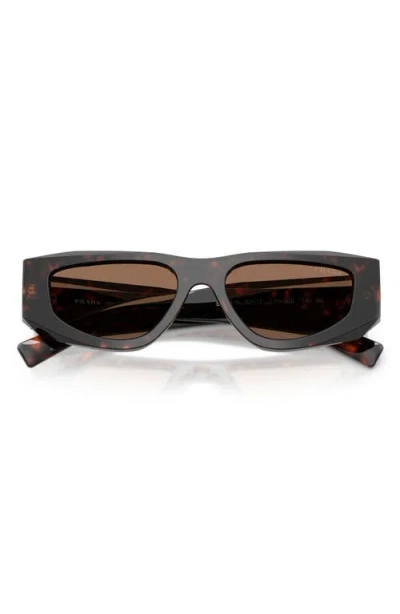Prada Symbole Rectangular-frame Sunglasses In Metallic