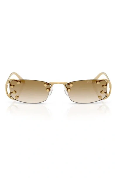 Prada 52mm Gradient Rectangular Sunglasses In Metallic