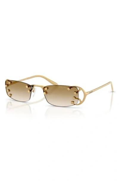 Prada 52mm Gradient Rectangular Sunglasses In Metallic