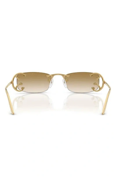 Prada 52mm Gradient Rectangular Sunglasses In Metallic
