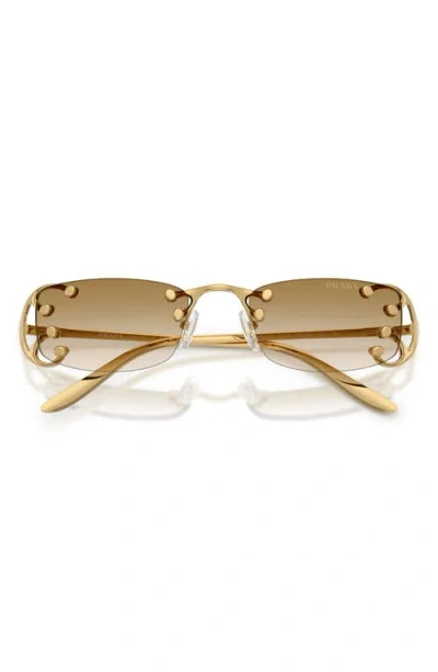 Prada 52mm Gradient Rectangular Sunglasses In Metallic