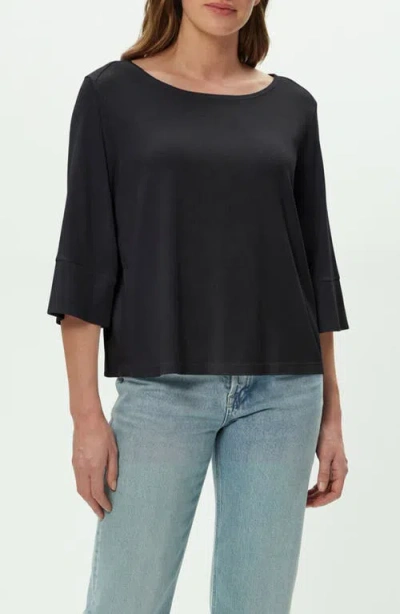 Michael Stars Rosalynn Wide Sleeve Boatneck Top In Black