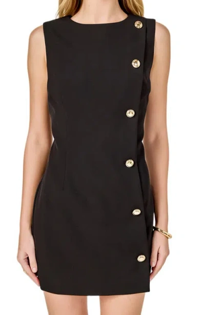 Endless Rose Side Button Minidress In Black