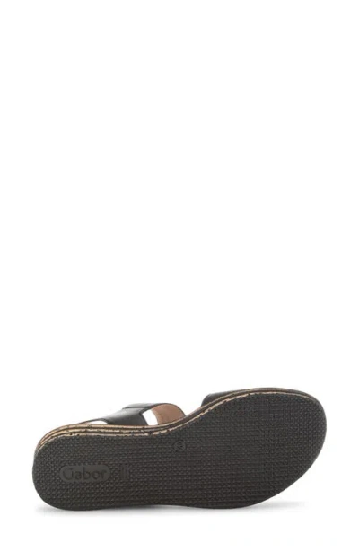 Gabor Ankle Strap Wedge Sandal In Black