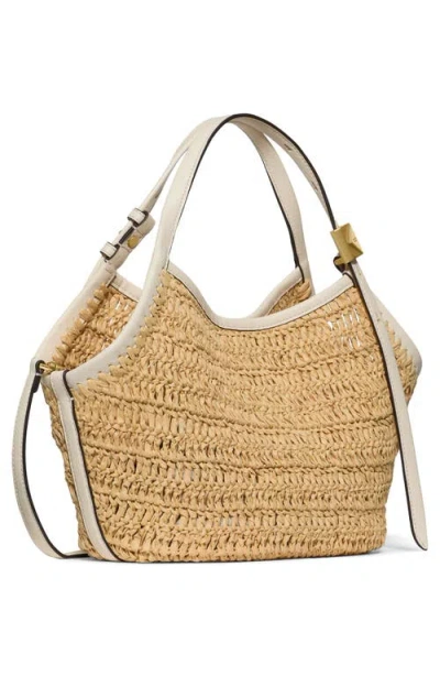 Kate Spade New York Deco Straw Small Tulip Tote Bag In Neutral