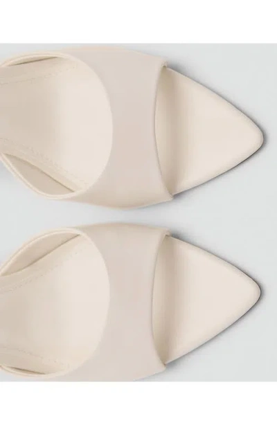 Mango Pointed Toe Slide Sandal In White
