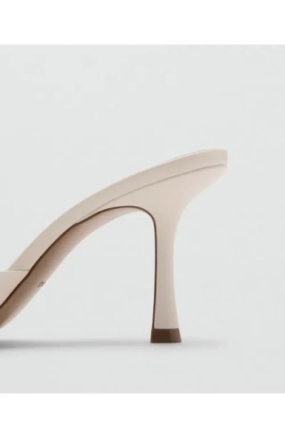 Mango Pointed Toe Slide Sandal In White