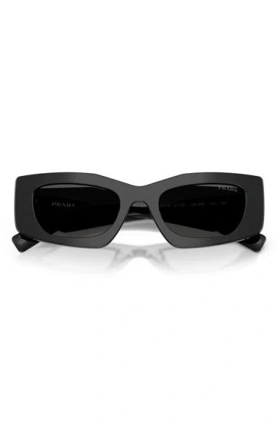 Prada 51mm Rectangular Sunglasses In Black