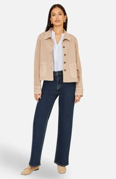 Yumi Canvas Patch Pocket Jacket In Neutral