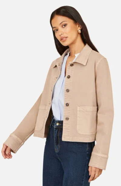 Yumi Canvas Patch Pocket Jacket In Neutral