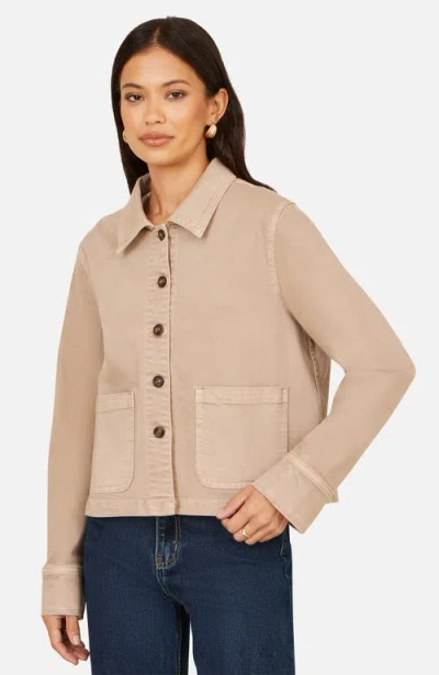 Yumi Canvas Patch Pocket Jacket In Neutral