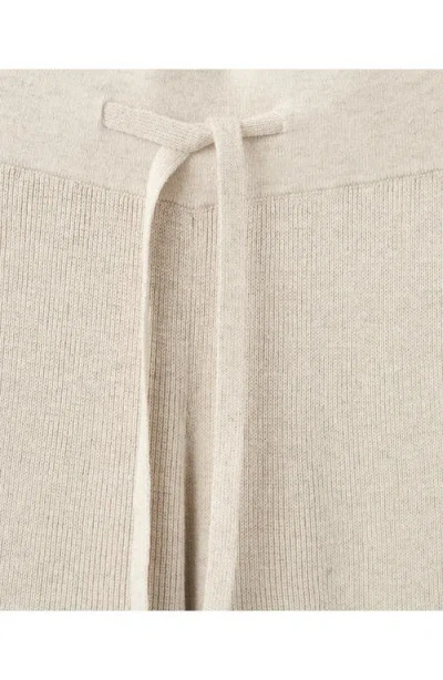Mango Pull-on Straight Leg Cotton Blend Knit Pants In Neutral