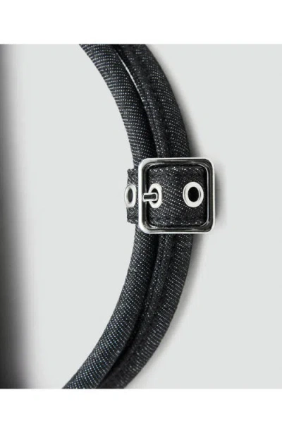 Mango Denim Shoulder Bag In Blue