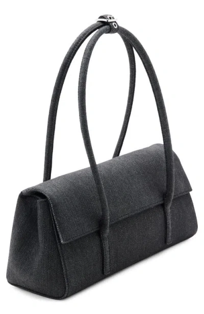 Mango Denim Shoulder Bag In Blue