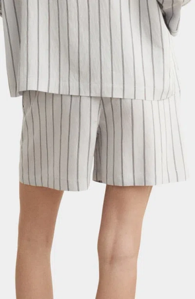 Mango Stripe Pajama Shorts In Gray