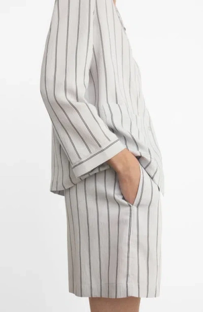 Mango Stripe Pajama Shorts In Gray