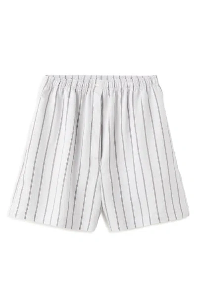Mango Stripe Pajama Shorts In Gray