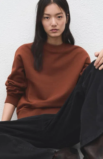 Mango Cotton Sweatshirt In Brown