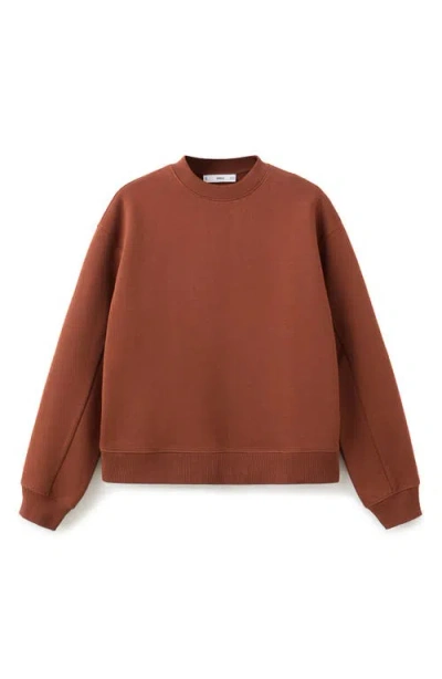 Mango Cotton Sweatshirt In Brown