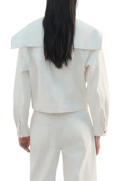 Mango Denim Jacket With Lapels Off White In White
