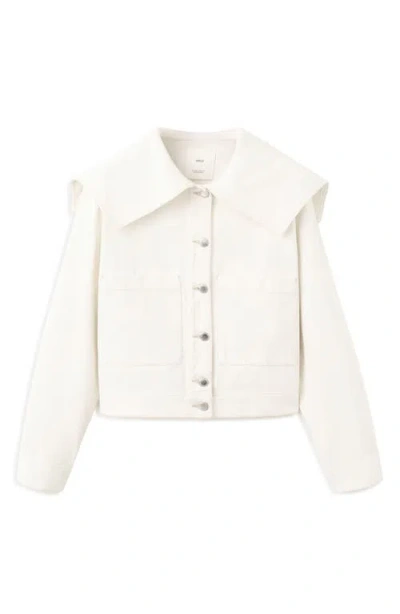 Mango Denim Jacket With Lapels Off White In White