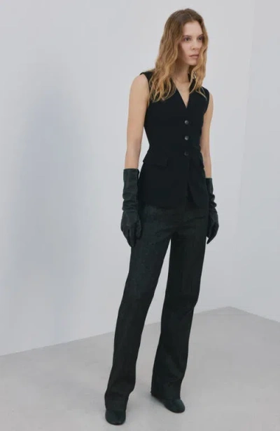 Mango Corset Back Vest In Black