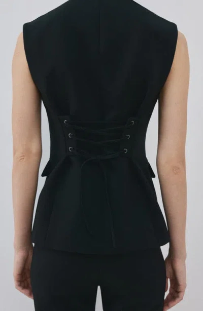 Mango Corset Back Vest In Black