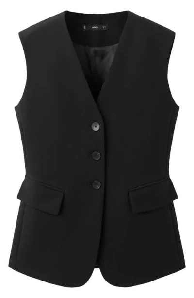 Mango Corset Back Vest In Black
