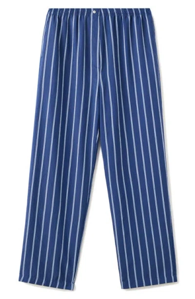 Mango Stripe Pajama Pants In Blue