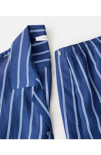 Mango Stripe Pajama Pants In Blue