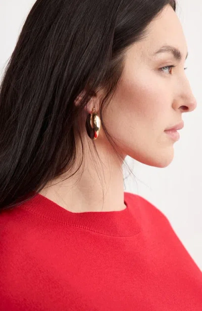Mango Oversize Short Sleeve Sweater In Red