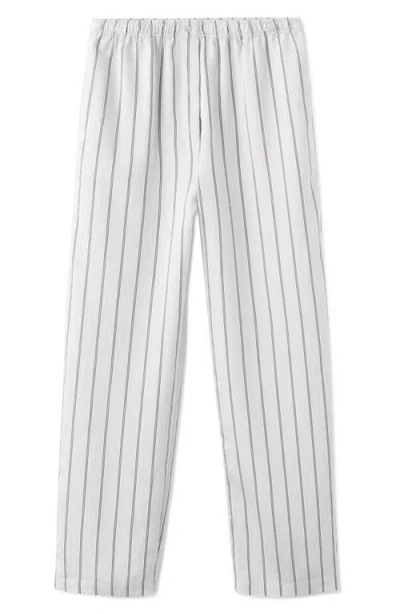 Mango Stripe Pajama Pants In White