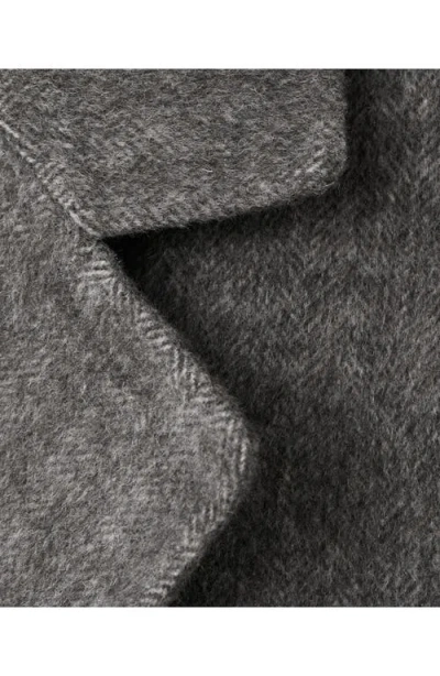 Mango Double Breasted Wool Blend Coat In Gray