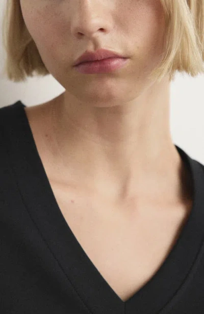 Mango Cotton T-shirt In Black