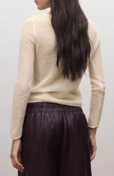 Mango Semisheer Alpaca Blend Sweater In White
