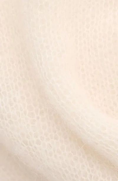 Mango Semisheer Alpaca Blend Sweater In White