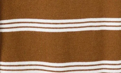 Mango Stripe Collared Cardigan In Brown