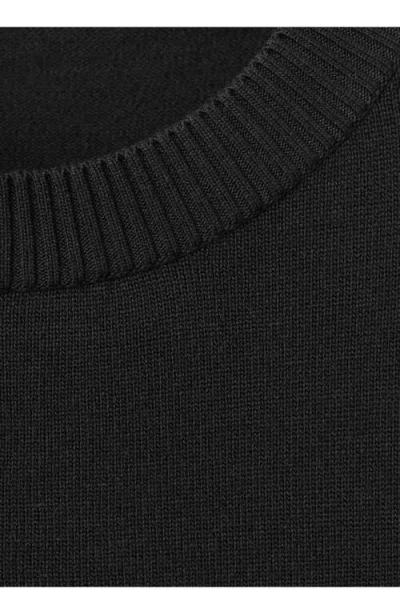 Mango Mixed Media Sweater In Black