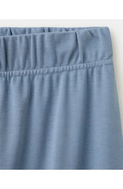 Mango Solid Cotton Pajama Pants In Blue
