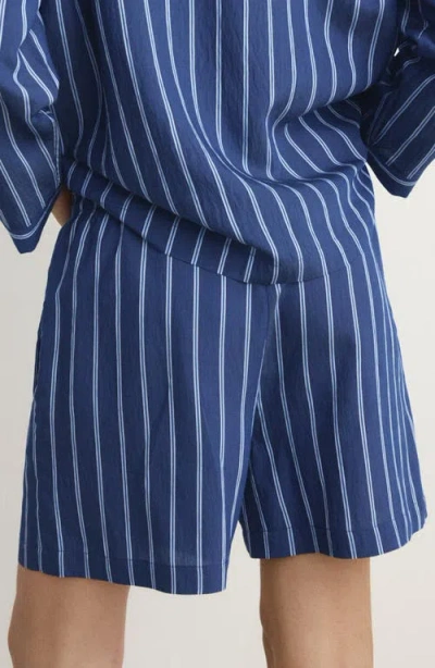 Mango Stripe Pajama Shorts In Blue