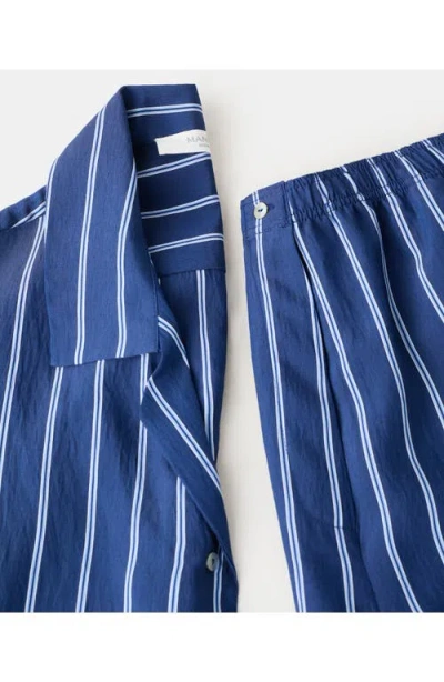 Mango Stripe Pajama Shorts In Blue