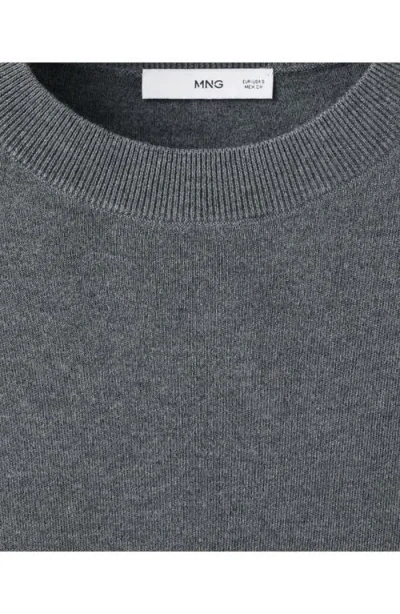 Mango Oversize Short Sleeve Sweater In Gray