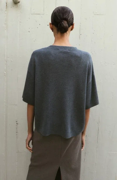 Mango Oversize Short Sleeve Sweater In Gray