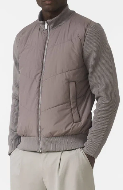 Mauvais Lamarck Quilted Knit-sleeve Jacket In Multi
