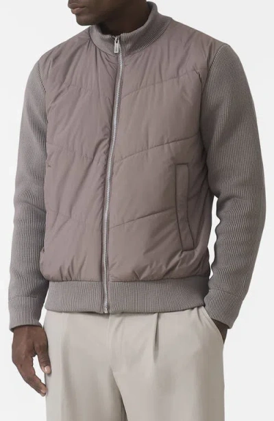Mauvais Lamarck Quilted Knit-sleeve Jacket In Multi