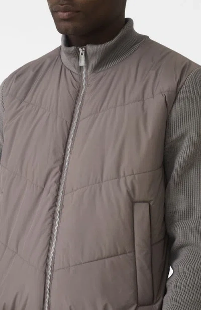 Mauvais Lamarck Quilted Knit-sleeve Jacket In Multi