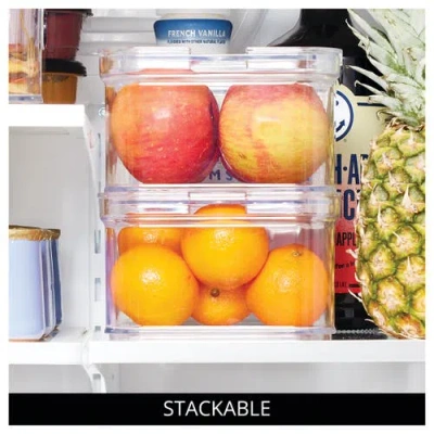 Idesign Stackable Fridge Organizer Bins With Lids In Transparent
