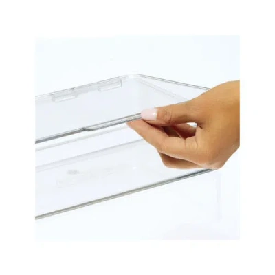Idesign Stackable Hinged-lid Pantry Storage Box In Transparent